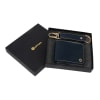 Glamorous Vegan Leather Wallet And Keychain Combo - Navy Blue Online