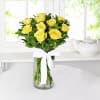 Gift Glass Vase of 10 Roses with Chocolates