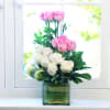 Gift Glass Vase with Pink & White Roses