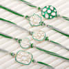Glistening Kundan Rakhi Set Of 5 Online