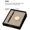 Glossy Black Sheaffer 100 Ballpoint Pen with Gold Trim and Table Clock Online
