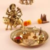 Goddess Brass Durga Maa Idol with Puja Thali Online