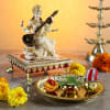 Goddess Saraswati Idol With Pooja Thali Online