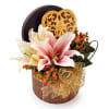 Godiva Heart - Chocolate with Lilies Floral Bouquet Online