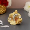 Gift Gold And Silver Plated Ganesha Idol With Doda Barfi
