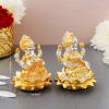 Gift Gold And Silver Plated Lakshmi And Ganesha Idols