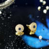 Buy Gold Finish Blue Stone Studded Earrings