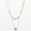 Gold Plated Double Layered Evil Eye Necklace Online