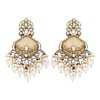 Buy Gold Plated Kundan And Meenakari Chandbali Earring - White
