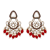 Buy Gold-plated Kundan And Meenakari Chandbali Earrings - Red