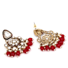 Shop Gold-plated Kundan And Meenakari Chandbali Earrings - Red