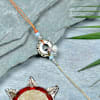 Buy Gold Plated Orange Leather Tassel Bhaiya Bhabhi Rakhi