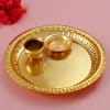 Buy Gold Plated Puja Thali with Ganesha Idol and Puja Kit