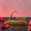 Gift Gold Plated Rose with Red Petals and Love Showpiece