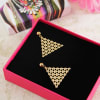 Gift Gold Plated Triangular Dangler Earrings