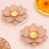 Golden Bloom Diwali Metal Diyas - Set Of 2 Online
