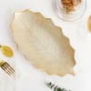 Gift Golden Ceramic Leaf Plate