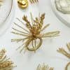 Gift Golden Decorative Beads Napkin Rings (Set of 6)