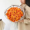 Golden Flame Orange Roses Bouquet Online
