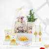Gift Golden Glow Evil Eye Bhaiya Bhabhi Rakhi Hamper