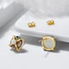 Gift Golden Glow Pearl And Abalone Earrings