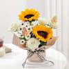 Buy Golden Glow Sunflower And Roses Arrangement