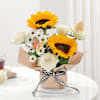 Golden Glow Sunflower And Roses Arrangement Online