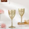 Gift Golden Luxe Personalized Wine Glass Set For Couples