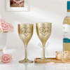 Golden Luxe Personalized Wine Glass Set For Couples Online