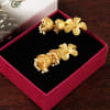 Buy Golden Metal Work Flower Earrings