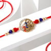 Golden Peacock Rakhi with Golden Beads Online