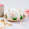 Gift Golden Pearls Floral Cake (1 Kg)