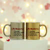 Golden & Silver Metallic Couple Mugs Online