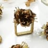 Gift Golden Square Floral Napkin Rings (Set of 6)