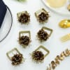 Buy Golden Square Floral Napkin Rings (Set of 6)