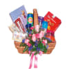 Gourmet Basket with flowers Online