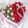 Buy Gourmet Chocolates and Red Roses in Heart Shaped Gift Box