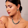 Buy Green And White CZ Necklace Set