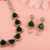 Gift Green And White CZ Necklace Set