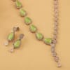 Gift Green Half-n-Half CZ Necklace Set