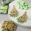 Green Kundan Earrings With Snacks Online