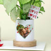 Gift Green Love Syngonium with a Personalized Vase