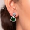 Green Stone And CZ Drop Earrings Online