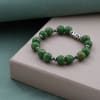 Green Stone Bracelet With Oxidized Damru Charms Online