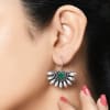 Gift Green Stone Floral Earrings