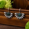 Green Stone Floral Earrings Online