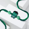 Gift Green Superhero Rakhi With Lego Set Hamper