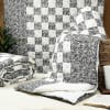 Grey Patchwork Block Print Cotton Double Bed Quilt Online