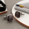 Grey Stone Rounded Square Men's Cufflinks Online