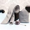 Gift Grey Tie Set for Men - Customized with Logo